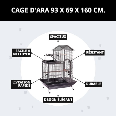 Cage pour perroquets 93x69x160 cm - Livraison à domicile