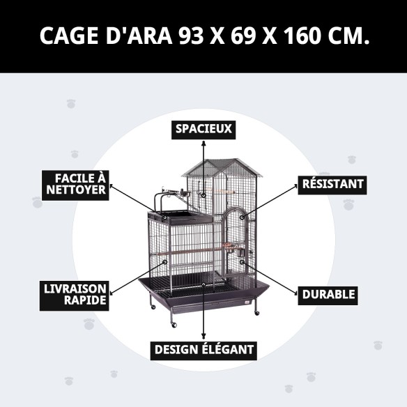 Cage pour perroquets 93x69x160 cm - Livraison à domicile