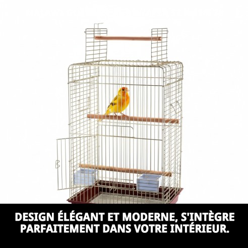 Cage Malawi Dorée avec Ouverture - Design Élégant et Fonctionnel