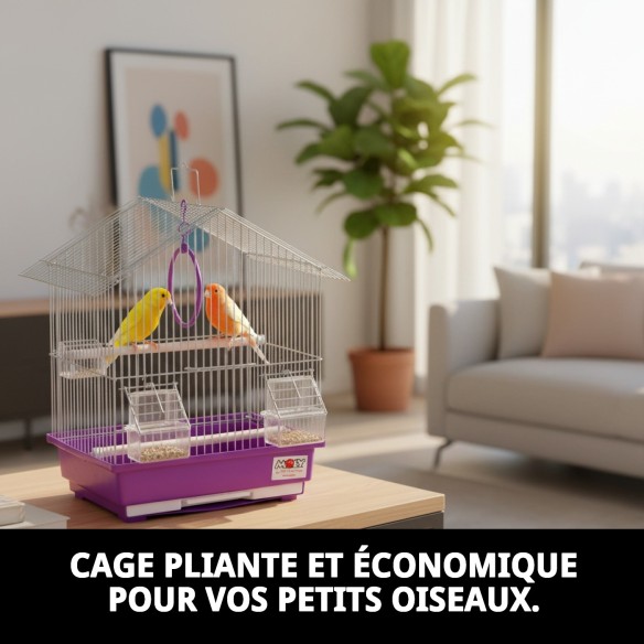 Cage Pliable Économique pour Oiseaux 30x23x39 cm