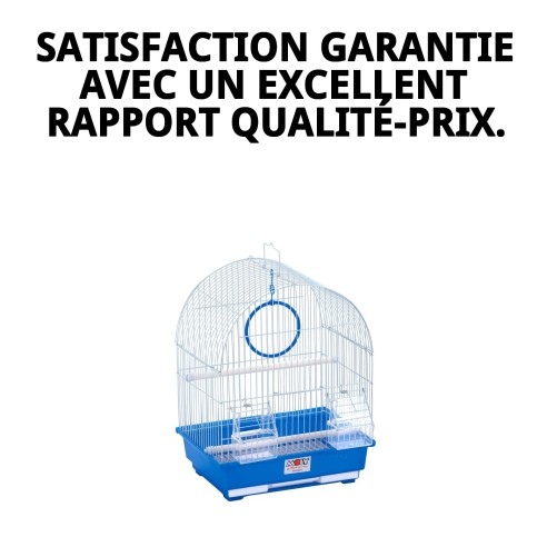 Cage pour oiseaux N.3 30x23x39 cm avec 8 accessoires inclus.