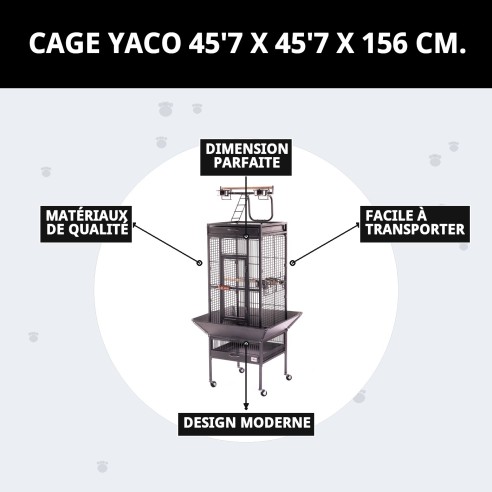 Cage Yaco 45,7 x 45,7 x 156 cm - Confort et Style