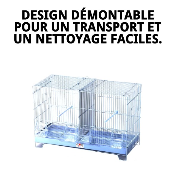 Cage de reproduction démontable 58x32x37 cm pour animaux de compagnie.