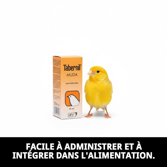 Tabernil Muda 20 ml : Complément idéal pour les oiseaux en mue.