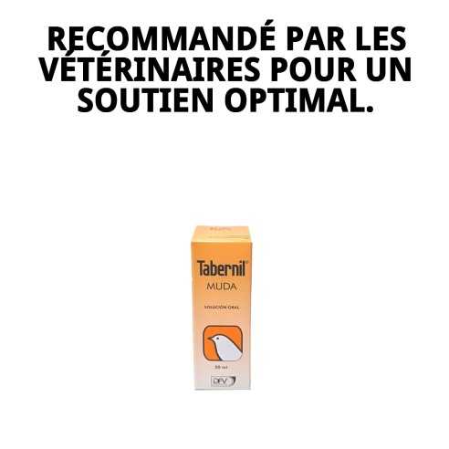 Tabernil Muda 20 ml : Complément idéal pour les oiseaux en mue.