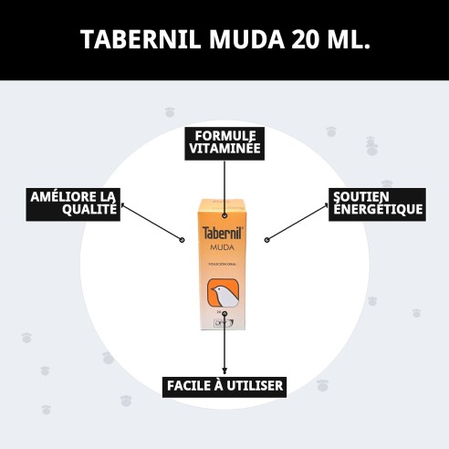 Tabernil Muda 20 ml : Complément idéal pour les oiseaux en mue.