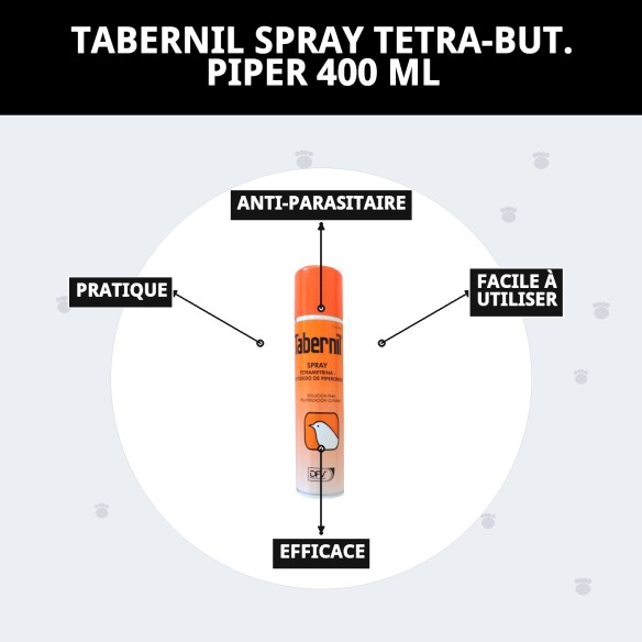 Tabernil Spray Tetra-But. Piper 400 ml pour vos animaux de compagnie.