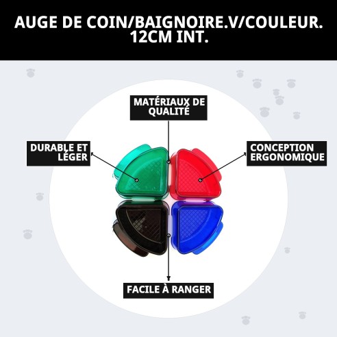 Récipient/Baignoire d'Angle 12cm : Pratique et Polyvalent