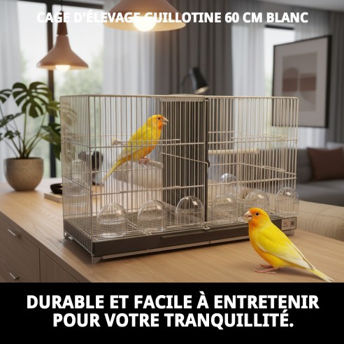 Cage de reproduction Guillot 60 cm Blanche pour vos animaux de compagnie.