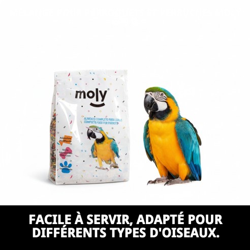 Mélange Nutritif pour Perroquets et Perruches Moly 600g