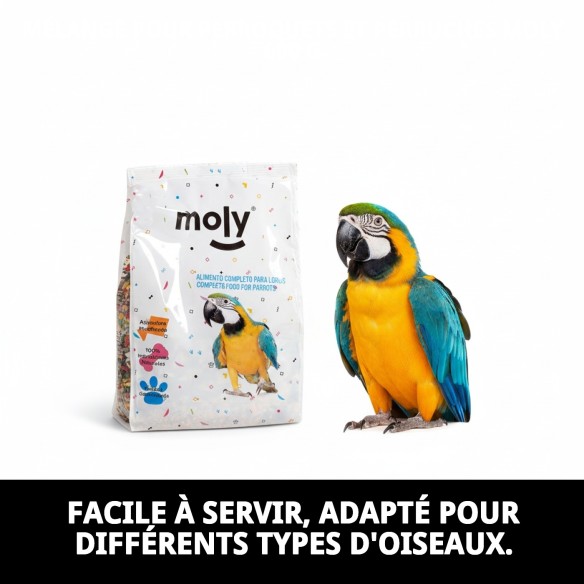 Mélange Nutritif pour Perroquets et Perruches Moly 600g