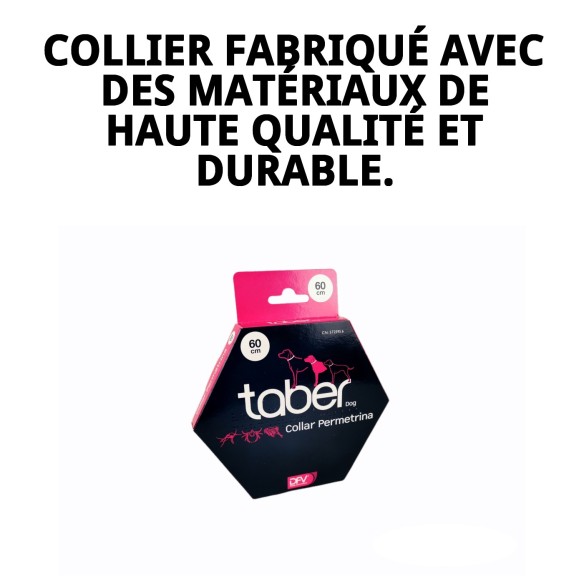 Collier Taber Perméthrine 60 cm : Protection Anti-Puces Efficace