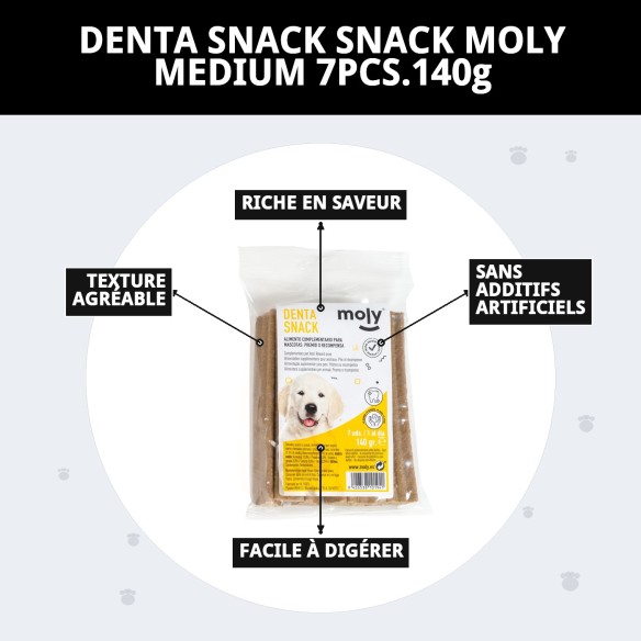 DENTA SNACK MOLY Moyen 7PCS : Délice et Santé Dentaire