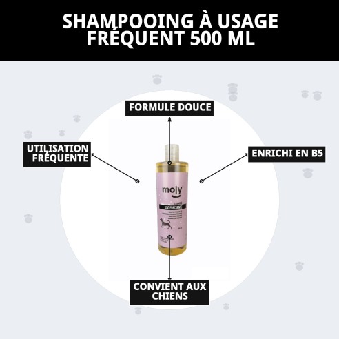 Shampoo Usage Fréquent 500 ml pour Chiens - Doux et Efficace