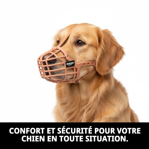 Muzzle Panier Cuir et Plastique N6 : Confort et Style pour votre Animal de Compagnie