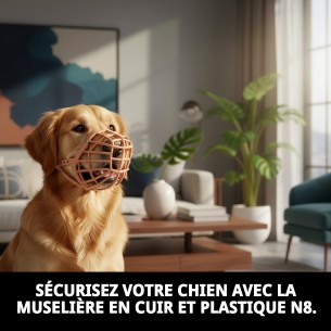 Muzzle en Cuir et Plastique N8 pour Animaux de Compagnie en Sécurité 2