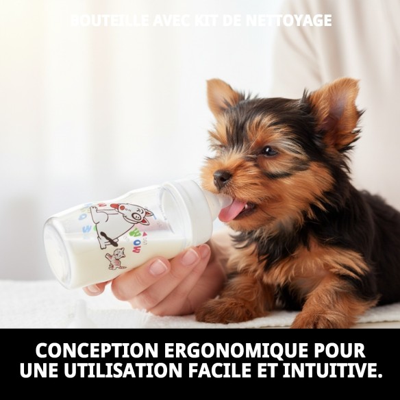 Biberon avec Kit de Nettoyage : Soin Idéal pour Animaux de Compagnie
