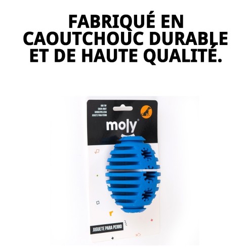 Balle de Rugby en Caoutchouc M - Anneau de Dentition Amusant et Durable