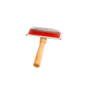 Brosse en bambou moyenne pour toilettage de animaux de compagnie.