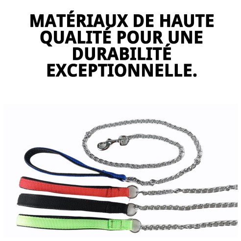 Ramal en Cuir E.Nylon 100cm x 3mm pour Animaux de Compagnie