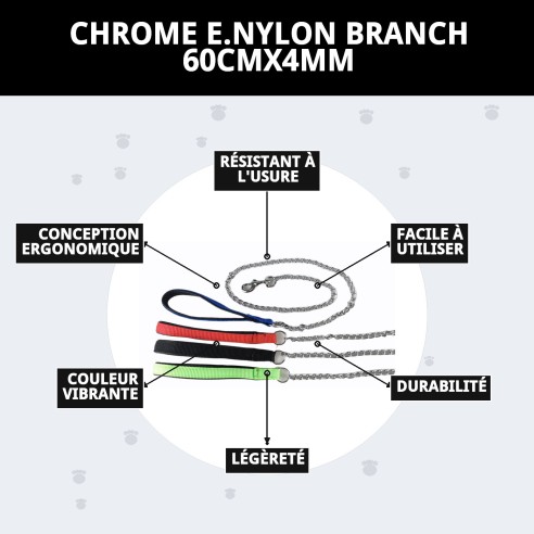 Ramal Cromo E.Nylon Vert 60cm x 4mm pour votre Animal de Compagnie