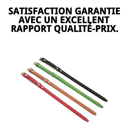 Collier en cuir lisse 40x1,5 cm - Qualité et style pour votre chien