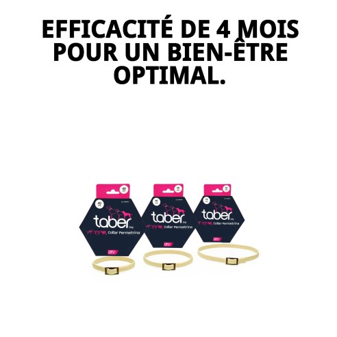 Collier Taber Perméthrine 75 cm pour chiens : protection efficace