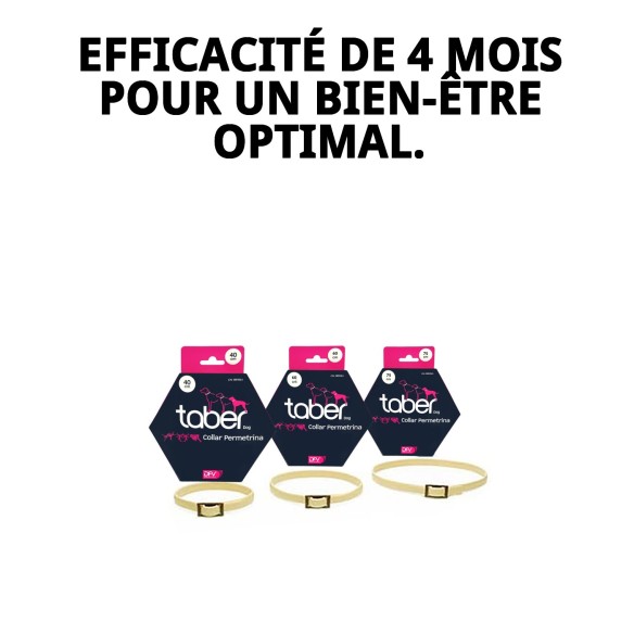 Collier Taber Perméthrine 75 cm pour chiens : protection efficace