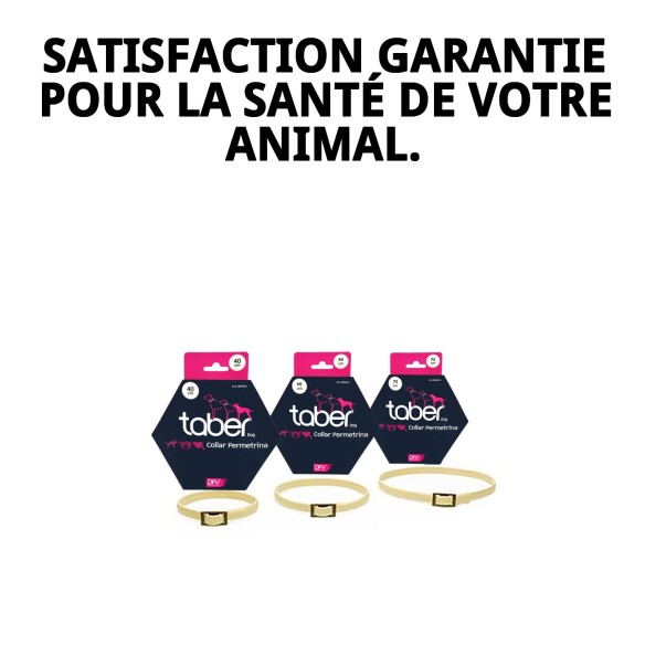 Collier Taber Perméthrine 75 cm pour chiens : protection efficace