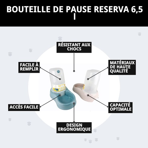Abreuvoir Break Réserve 6,5L : Confort et Style pour Animaux de Compagnie