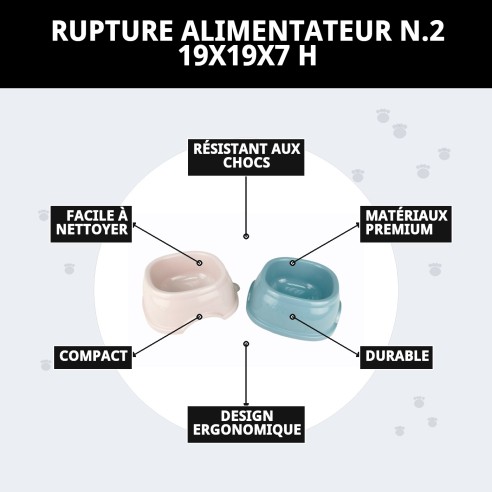 Comedero Break N.2 19x19x7h pour Animaux - Haute Qualité