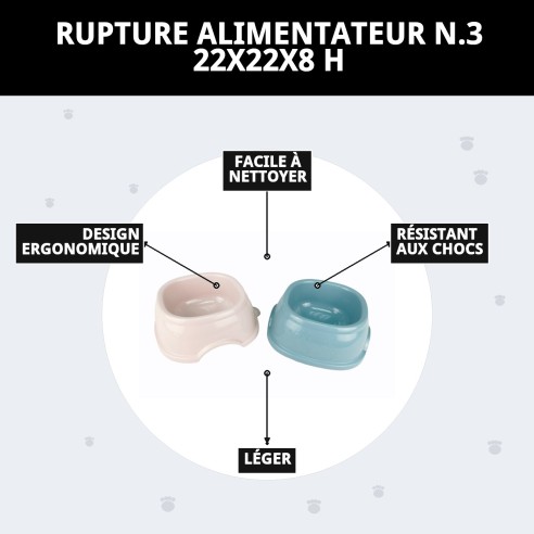 Gamelle Break N.3 22x22x8 cm pour votre animal de compagnie.