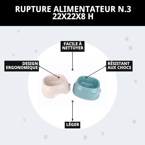 Gamelle Break N.3 22x22x8 cm pour votre animal de compagnie.