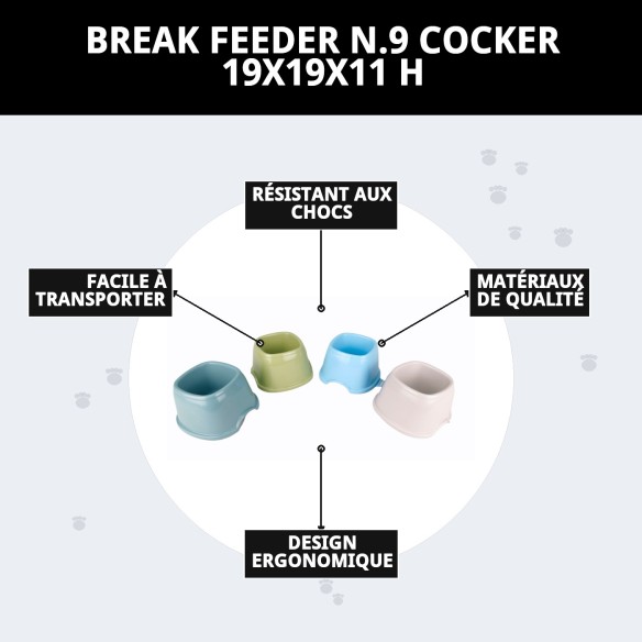 Bol alimentaire Break N.9 pour Cocker - Idéal et Pratique 19x19x11