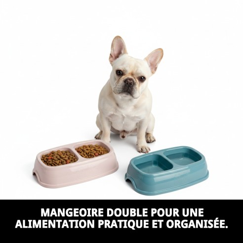 Double Gamelle Break N.13 pour Animaux - 21x13x5 cm