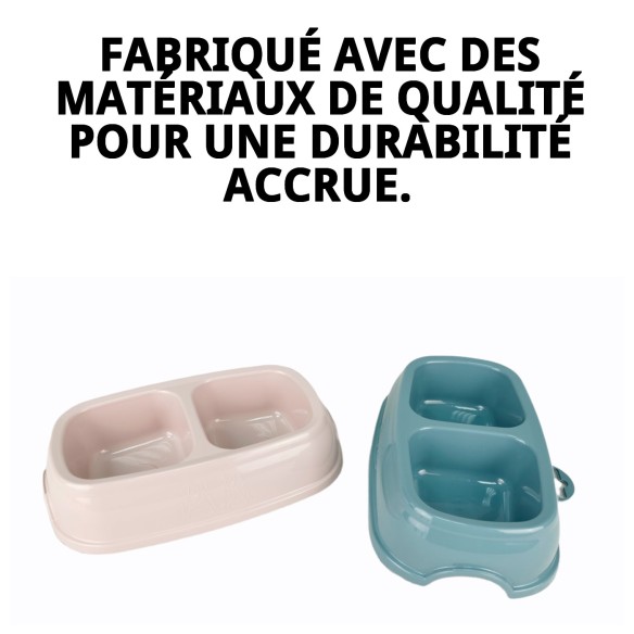 Double Gamelle Break N.13 pour Animaux - 21x13x5 cm