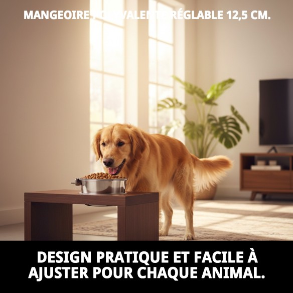 Bols de Nourriture Multi-Usages Réglable 12,5 cm - Idéal pour Animaux de Compagnie
