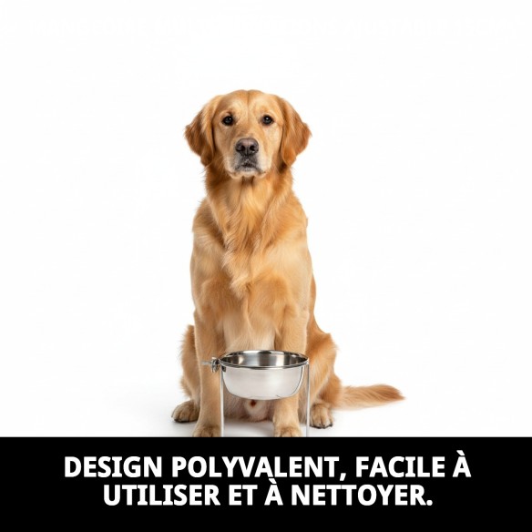 Bol alimentaire multifonction ajustable 15 cm - Idéal pour animaux de compagnie