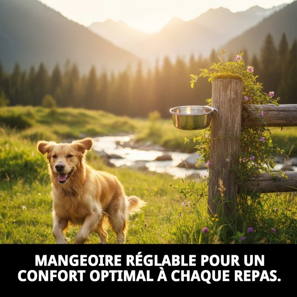 Comedero Multiusos Ajustable 7,5 cm pour Animaux de Compagnie