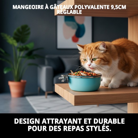 Comedero Multiusos Cake 9,5 cm Ajustable pour Animaux de Compagnie