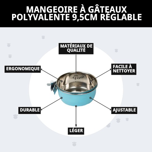 Comedero Multiusos Cake 9,5 cm Ajustable pour Animaux de Compagnie