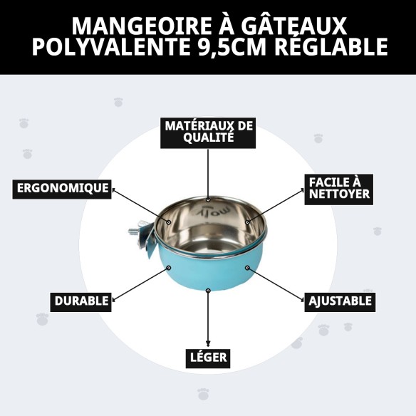 Comedero Multiusos Cake 9,5 cm Ajustable pour Animaux de Compagnie