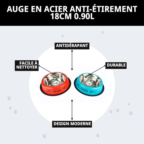 Bol en acier inoxydable antidérapant 18 cm 0,90 L