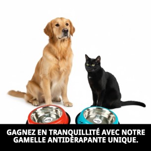 Bol de nourriture en acier antidérapant Draw 22 cm 1,55 L pour animaux de compagnie. 2