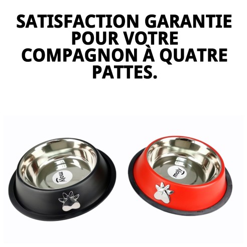 Bol en Acier Antidérapant Motif 18cm 0,90L pour Animaux de Compagnie