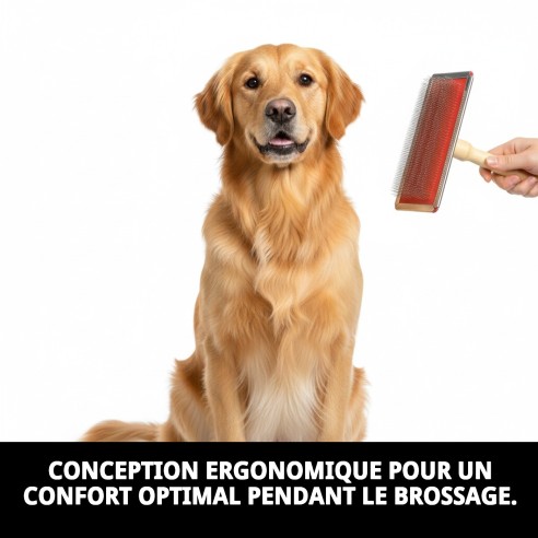 Brosse en Bambou Grande pour Toilettage d'Animaux