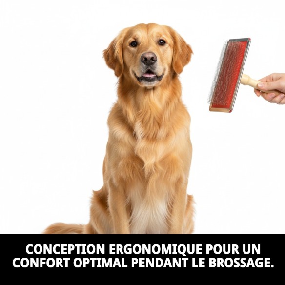 Brosse en Bambou Grande pour Toilettage d'Animaux