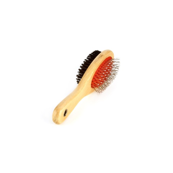 Brosse Double en Bambou avec Nylon pour Animaux - Prenez Soin de Leur Peau