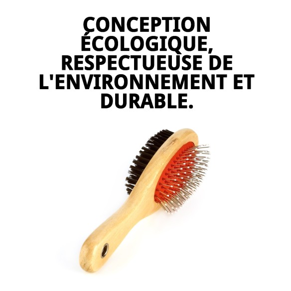 Brosse Double en Bambou avec Nylon pour Animaux - Prenez Soin de Leur Peau