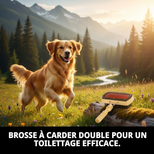 Brosse en Bambou Double Face pour Animaux - Moly
